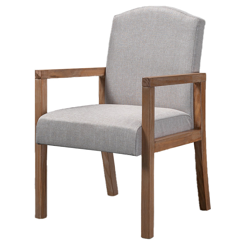 Contemporary Dining and Accent Chairs Matte Finish Parsons Arm Chair Off-White 1 Piece Clearhalo ' kitchen&dining_furn' 'Dining Chairs' 'Dining Tables & Seating' 'dining_chair' 'furn' 'furn_dining_chair' 'Furniture' 'furniture_dining_chair' 'Kitchen & Dining Furniture' 'kitchen' 4502524