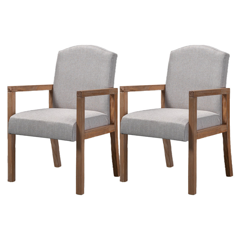 Contemporary Dining and Accent Chairs Matte Finish Parsons Arm Chair Off-White 2 Piece Set Clearhalo ' kitchen&dining_furn' 'Dining Chairs' 'Dining Tables & Seating' 'dining_chair' 'furn' 'furn_dining_chair' 'Furniture' 'furniture_dining_chair' 'Kitchen & Dining Furniture' 'kitchen' 4502525