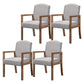 Contemporary Dining and Accent Chairs Matte Finish Parsons Arm Chair Off-White 4 Piece Set Clearhalo ' kitchen&dining_furn' 'Dining Chairs' 'Dining Tables & Seating' 'dining_chair' 'furn' 'furn_dining_chair' 'Furniture' 'furniture_dining_chair' 'Kitchen & Dining Furniture' 'kitchen' 4502526