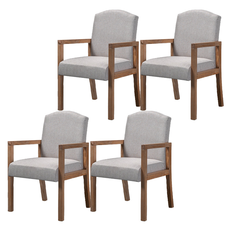 Contemporary Dining and Accent Chairs Matte Finish Parsons Arm Chair Off-White 4 Piece Set Clearhalo ' kitchen&dining_furn' 'Dining Chairs' 'Dining Tables & Seating' 'dining_chair' 'furn' 'furn_dining_chair' 'Furniture' 'furniture_dining_chair' 'Kitchen & Dining Furniture' 'kitchen' 4502526
