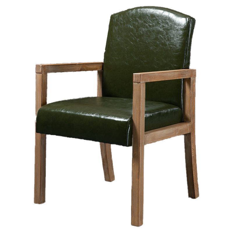 Contemporary Dining and Accent Chairs Matte Finish Parsons Arm Chair Dark Green 1 Piece Clearhalo ' kitchen&dining_furn' 'Dining Chairs' 'Dining Tables & Seating' 'dining_chair' 'furn' 'furn_dining_chair' 'Furniture' 'furniture_dining_chair' 'Kitchen & Dining Furniture' 'kitchen' 4502527