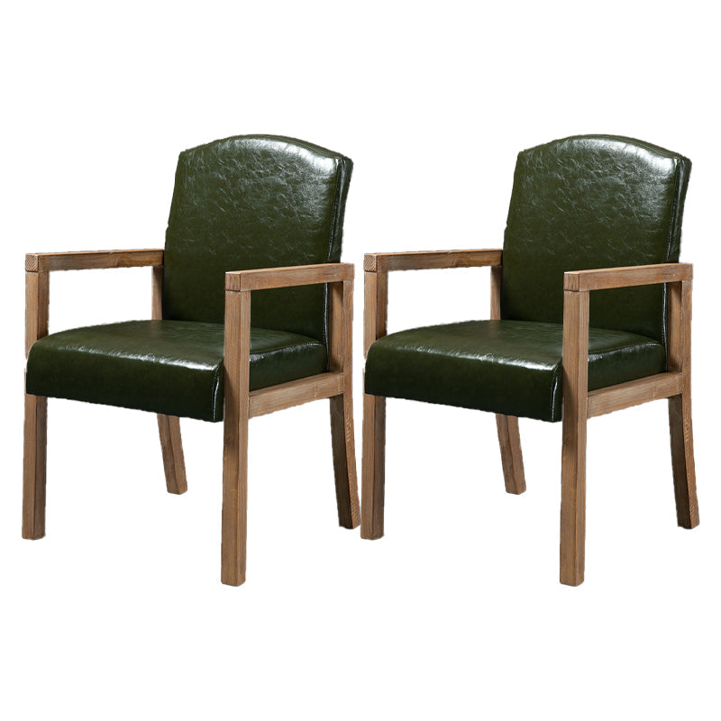 Contemporary Dining and Accent Chairs Matte Finish Parsons Arm Chair Dark Green 2 Piece Set Clearhalo ' kitchen&dining_furn' 'Dining Chairs' 'Dining Tables & Seating' 'dining_chair' 'furn' 'furn_dining_chair' 'Furniture' 'furniture_dining_chair' 'Kitchen & Dining Furniture' 'kitchen' 4502528