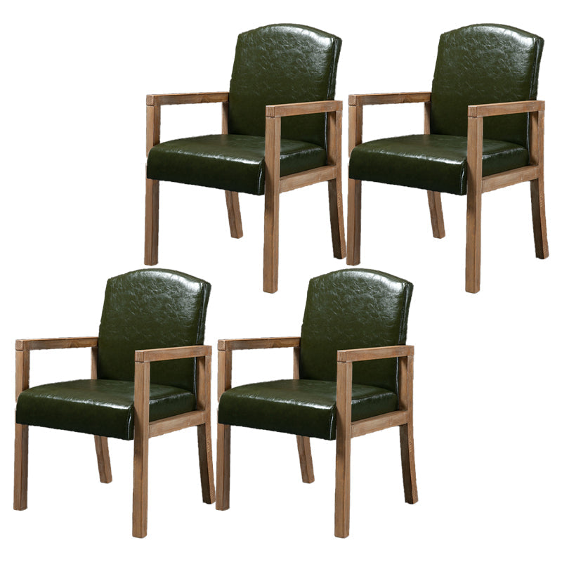 Contemporary Dining and Accent Chairs Matte Finish Parsons Arm Chair Dark Green 4 Piece Set Clearhalo ' kitchen&dining_furn' 'Dining Chairs' 'Dining Tables & Seating' 'dining_chair' 'furn' 'furn_dining_chair' 'Furniture' 'furniture_dining_chair' 'Kitchen & Dining Furniture' 'kitchen' 4502529
