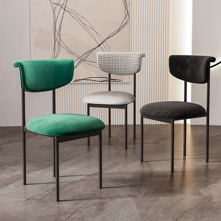 Modern Home Velvet Side Chair Matte Finish Open Back Dining Chair Clearhalo ' kitchen&dining_furn' 'Dining Chairs' 'Dining Tables & Seating' 'dining_chair' 'furn' 'furn_dining_chair' 'Furniture' 'furniture_dining_chair' 'Kitchen & Dining Furniture' 'kitchen' 4502537