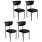 Modern Home Velvet Side Chair Matte Finish Open Back Dining Chair Black 4 Piece Set Clearhalo ' kitchen&dining_furn' 'Dining Chairs' 'Dining Tables & Seating' 'dining_chair' 'furn' 'furn_dining_chair' 'Furniture' 'furniture_dining_chair' 'Kitchen & Dining Furniture' 'kitchen' 4502539
