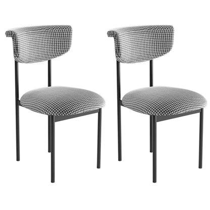 Modern Home Velvet Side Chair Matte Finish Open Back Dining Chair Black White 2 Piece Set Clearhalo ' kitchen&dining_furn' 'Dining Chairs' 'Dining Tables & Seating' 'dining_chair' 'furn' 'furn_dining_chair' 'Furniture' 'furniture_dining_chair' 'Kitchen & Dining Furniture' 'kitchen' 4502542