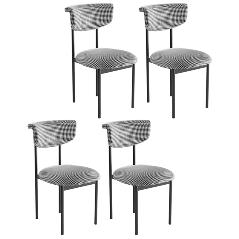 Modern Home Velvet Side Chair Matte Finish Open Back Dining Chair Black White 4 Piece Set Clearhalo ' kitchen&dining_furn' 'Dining Chairs' 'Dining Tables & Seating' 'dining_chair' 'furn' 'furn_dining_chair' 'Furniture' 'furniture_dining_chair' 'Kitchen & Dining Furniture' 'kitchen' 4502544