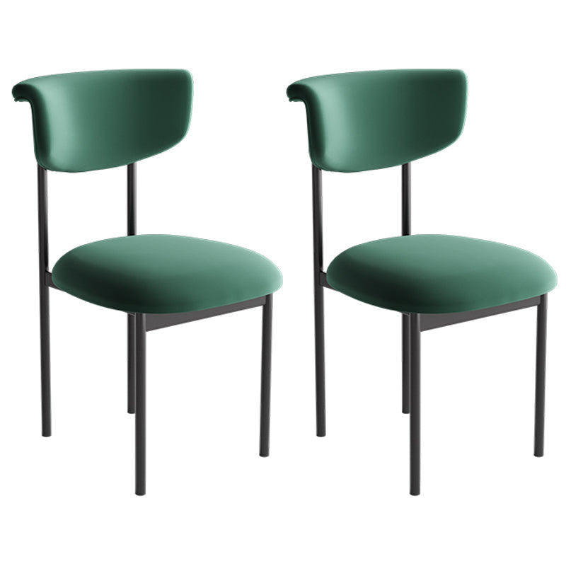 Modern Home Velvet Side Chair Matte Finish Open Back Dining Chair Blackish Green 2 Piece Set Clearhalo ' kitchen&dining_furn' 'Dining Chairs' 'Dining Tables & Seating' 'dining_chair' 'furn' 'furn_dining_chair' 'Furniture' 'furniture_dining_chair' 'Kitchen & Dining Furniture' 'kitchen' 4502545