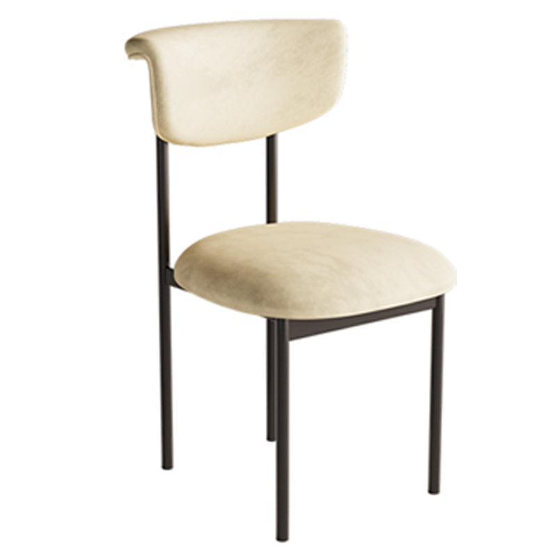 Modern Home Velvet Side Chair Matte Finish Open Back Dining Chair Clearhalo ' kitchen&dining_furn' 'Dining Chairs' 'Dining Tables & Seating' 'dining_chair' 'furn' 'furn_dining_chair' 'Furniture' 'furniture_dining_chair' 'Kitchen & Dining Furniture' 'kitchen' 4502546