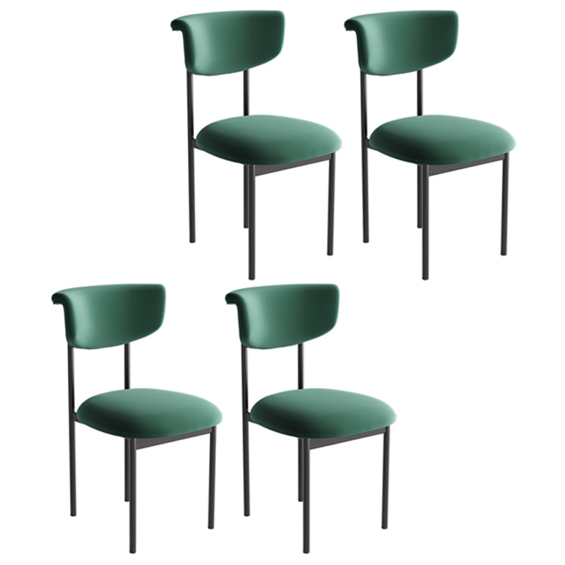 Modern Home Velvet Side Chair Matte Finish Open Back Dining Chair Blackish Green 4 Piece Set Clearhalo ' kitchen&dining_furn' 'Dining Chairs' 'Dining Tables & Seating' 'dining_chair' 'furn' 'furn_dining_chair' 'Furniture' 'furniture_dining_chair' 'Kitchen & Dining Furniture' 'kitchen' 4502547