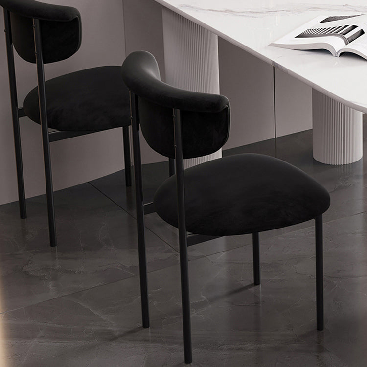 Modern Home Velvet Side Chair Matte Finish Open Back Dining Chair Clearhalo ' kitchen&dining_furn' 'Dining Chairs' 'Dining Tables & Seating' 'dining_chair' 'furn' 'furn_dining_chair' 'Furniture' 'furniture_dining_chair' 'Kitchen & Dining Furniture' 'kitchen' 4502557