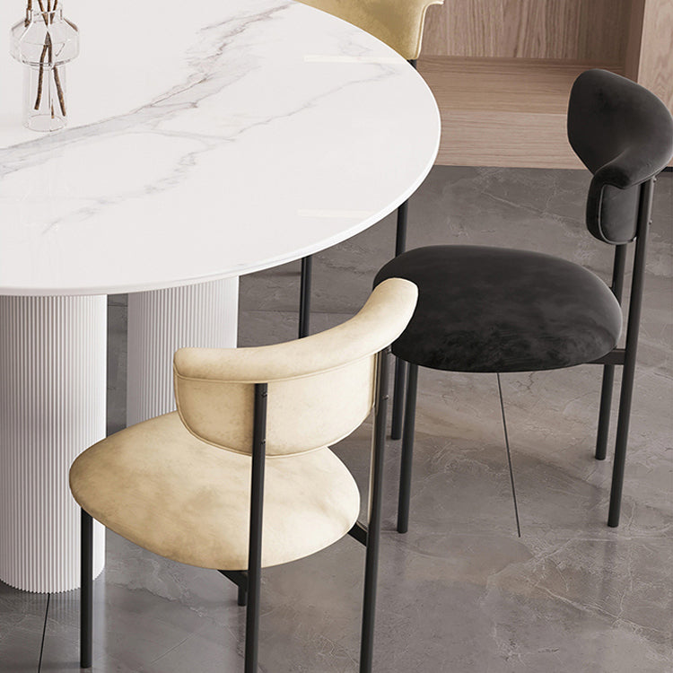 Modern Home Velvet Side Chair Matte Finish Open Back Dining Chair Clearhalo ' kitchen&dining_furn' 'Dining Chairs' 'Dining Tables & Seating' 'dining_chair' 'furn' 'furn_dining_chair' 'Furniture' 'furniture_dining_chair' 'Kitchen & Dining Furniture' 'kitchen' 4502558