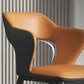 Contemporary Dining Room Chair Matte Finish Leather Curved Open Back Arm Chair Clearhalo ' kitchen&dining_furn' 'Dining Chairs' 'Dining Tables & Seating' 'dining_chair' 'furn' 'furn_dining_chair' 'Furniture' 'furniture_dining_chair' 'Kitchen & Dining Furniture' 'kitchen' 4502573