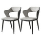 Contemporary Dining Room Chair Matte Finish Leather Curved Open Back Arm Chair Grey 2 Piece Set Clearhalo ' kitchen&dining_furn' 'Dining Chairs' 'Dining Tables & Seating' 'dining_chair' 'furn' 'furn_dining_chair' 'Furniture' 'furniture_dining_chair' 'Kitchen & Dining Furniture' 'kitchen' 4502575