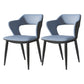 Contemporary Dining Room Chair Matte Finish Leather Curved Open Back Arm Chair Blue 2 Piece Set Clearhalo ' kitchen&dining_furn' 'Dining Chairs' 'Dining Tables & Seating' 'dining_chair' 'furn' 'furn_dining_chair' 'Furniture' 'furniture_dining_chair' 'Kitchen & Dining Furniture' 'kitchen' 4502580
