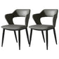 Contemporary Dining Room Chair Matte Finish Leather Curved Open Back Arm Chair Dark Gray 2 Piece Set Clearhalo ' kitchen&dining_furn' 'Dining Chairs' 'Dining Tables & Seating' 'dining_chair' 'furn' 'furn_dining_chair' 'Furniture' 'furniture_dining_chair' 'Kitchen & Dining Furniture' 'kitchen' 4502586
