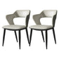 Contemporary Dining Room Chair Matte Finish Leather Curved Open Back Arm Chair Light Gray 2 Piece Set Clearhalo ' kitchen&dining_furn' 'Dining Chairs' 'Dining Tables & Seating' 'dining_chair' 'furn' 'furn_dining_chair' 'Furniture' 'furniture_dining_chair' 'Kitchen & Dining Furniture' 'kitchen' 4502589