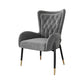 Glam Metal Dining Room Chairs Upholstered Side Arm Chair for Home Use Grey 1 Piece Black Clearhalo ' kitchen&dining_furn' 'Dining Chairs' 'Dining Tables & Seating' 'dining_chair' 'furn' 'furn_dining_chair' 'Furniture' 'furniture_dining_chair' 'Kitchen & Dining Furniture' 'kitchen' 4502596