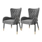 Glam Metal Dining Room Chairs Upholstered Side Arm Chair for Home Use Grey 2 Piece Set Black Clearhalo ' kitchen&dining_furn' 'Dining Chairs' 'Dining Tables & Seating' 'dining_chair' 'furn' 'furn_dining_chair' 'Furniture' 'furniture_dining_chair' 'Kitchen & Dining Furniture' 'kitchen' 4502598