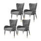 Glam Metal Dining Room Chairs Upholstered Side Arm Chair for Home Use Grey 4 Piece Set Black Clearhalo ' kitchen&dining_furn' 'Dining Chairs' 'Dining Tables & Seating' 'dining_chair' 'furn' 'furn_dining_chair' 'Furniture' 'furniture_dining_chair' 'Kitchen & Dining Furniture' 'kitchen' 4502599
