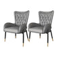 Glam Metal Dining Room Chairs Upholstered Side Arm Chair for Home Use Light Gray 2 Piece Set Black Clearhalo ' kitchen&dining_furn' 'Dining Chairs' 'Dining Tables & Seating' 'dining_chair' 'furn' 'furn_dining_chair' 'Furniture' 'furniture_dining_chair' 'Kitchen & Dining Furniture' 'kitchen' 4502603