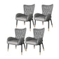 Glam Metal Dining Room Chairs Upholstered Side Arm Chair for Home Use Light Gray 4 Piece Set Black Clearhalo ' kitchen&dining_furn' 'Dining Chairs' 'Dining Tables & Seating' 'dining_chair' 'furn' 'furn_dining_chair' 'Furniture' 'furniture_dining_chair' 'Kitchen & Dining Furniture' 'kitchen' 4502606