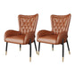 Glam Metal Dining Room Chairs Upholstered Side Arm Chair for Home Use Brown 2 Piece Set Black Clearhalo ' kitchen&dining_furn' 'Dining Chairs' 'Dining Tables & Seating' 'dining_chair' 'furn' 'furn_dining_chair' 'Furniture' 'furniture_dining_chair' 'Kitchen & Dining Furniture' 'kitchen' 4502610