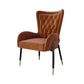 Glam Metal Dining Room Chairs Upholstered Side Arm Chair for Home Use Dark Brown 1 Piece Black Clearhalo ' kitchen&dining_furn' 'Dining Chairs' 'Dining Tables & Seating' 'dining_chair' 'furn' 'furn_dining_chair' 'Furniture' 'furniture_dining_chair' 'Kitchen & Dining Furniture' 'kitchen' 4502615