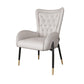 Glam Metal Dining Room Chairs Upholstered Side Arm Chair for Home Use Off-White 1 Piece Black Clearhalo ' kitchen&dining_furn' 'Dining Chairs' 'Dining Tables & Seating' 'dining_chair' 'furn' 'furn_dining_chair' 'Furniture' 'furniture_dining_chair' 'Kitchen & Dining Furniture' 'kitchen' 4502618