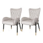 Glam Metal Dining Room Chairs Upholstered Side Arm Chair for Home Use Off-White 2 Piece Set Black Clearhalo ' kitchen&dining_furn' 'Dining Chairs' 'Dining Tables & Seating' 'dining_chair' 'furn' 'furn_dining_chair' 'Furniture' 'furniture_dining_chair' 'Kitchen & Dining Furniture' 'kitchen' 4502619