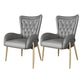 Glam Metal Dining Room Chairs Upholstered Side Arm Chair for Home Use Light Gray 2 Piece Set Brass Gold Clearhalo ' kitchen&dining_furn' 'Dining Chairs' 'Dining Tables & Seating' 'dining_chair' 'furn' 'furn_dining_chair' 'Furniture' 'furniture_dining_chair' 'Kitchen & Dining Furniture' 'kitchen' 4502625