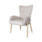 Glam Metal Dining Room Chairs Upholstered Side Arm Chair for Home Use Off-White 1 Piece Brass Gold Clearhalo ' kitchen&dining_furn' 'Dining Chairs' 'Dining Tables & Seating' 'dining_chair' 'furn' 'furn_dining_chair' 'Furniture' 'furniture_dining_chair' 'Kitchen & Dining Furniture' 'kitchen' 4502636