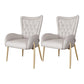 Glam Metal Dining Room Chairs Upholstered Side Arm Chair for Home Use Off-White 2 Piece Set Brass Gold Clearhalo ' kitchen&dining_furn' 'Dining Chairs' 'Dining Tables & Seating' 'dining_chair' 'furn' 'furn_dining_chair' 'Furniture' 'furniture_dining_chair' 'Kitchen & Dining Furniture' 'kitchen' 4502637