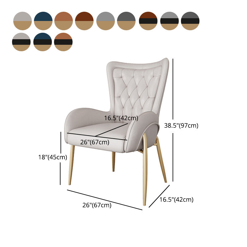 Glam Metal Dining Room Chairs Upholstered Side Arm Chair for Home Use Clearhalo ' kitchen&dining_furn' 'Dining Chairs' 'Dining Tables & Seating' 'dining_chair' 'furn' 'furn_dining_chair' 'Furniture' 'furniture_dining_chair' 'Kitchen & Dining Furniture' 'kitchen' 4502639
