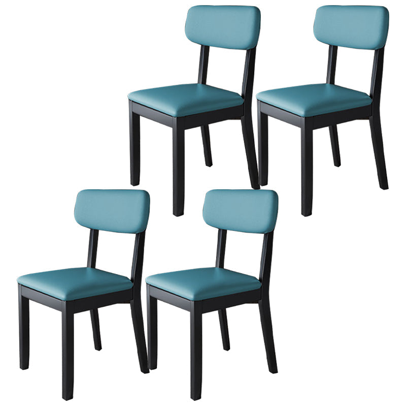 Modern Dining Side Chair Matte Finish Solid Wood and Leather Curved Open Back Chair Blue 4 Piece Set Clearhalo ' kitchen&dining_furn' 'Dining Chairs' 'Dining Tables & Seating' 'dining_chair' 'furn' 'furn_dining_chair' 'Furniture' 'furniture_dining_chair' 'Kitchen & Dining Furniture' 'kitchen' 4502645