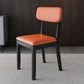 Modern Dining Side Chair Matte Finish Solid Wood and Leather Curved Open Back Chair Orange 1 Piece Clearhalo ' kitchen&dining_furn' 'Dining Chairs' 'Dining Tables & Seating' 'dining_chair' 'furn' 'furn_dining_chair' 'Furniture' 'furniture_dining_chair' 'Kitchen & Dining Furniture' 'kitchen' 4502653