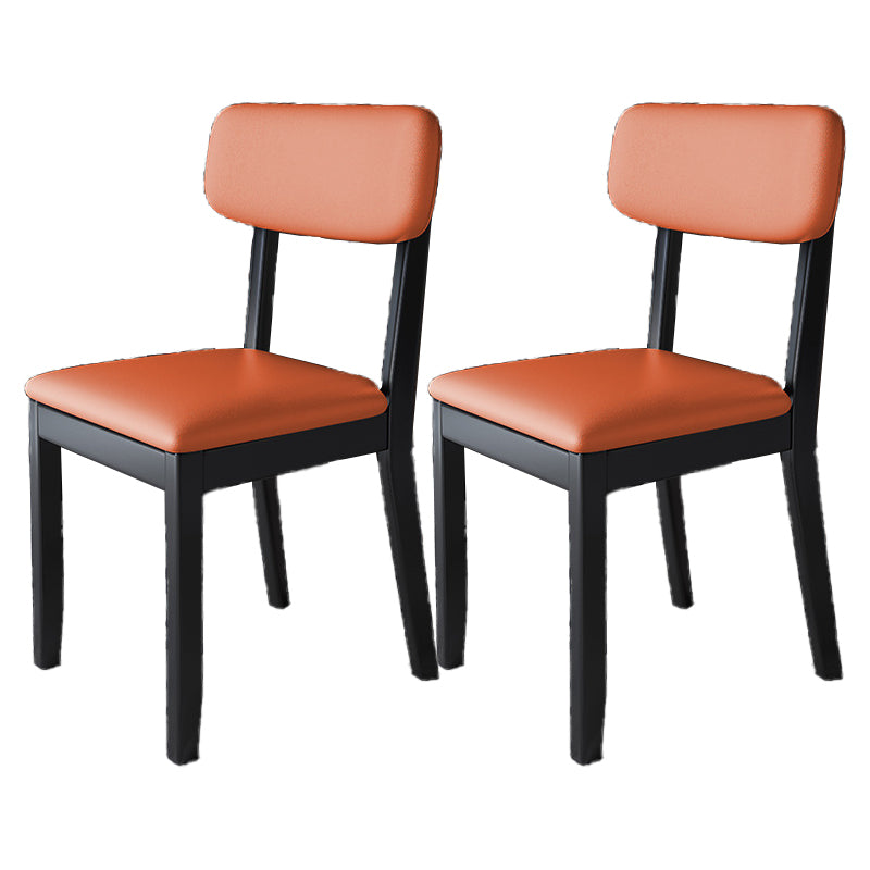 Modern Dining Side Chair Matte Finish Solid Wood and Leather Curved Open Back Chair Orange 2 Piece Set Clearhalo ' kitchen&dining_furn' 'Dining Chairs' 'Dining Tables & Seating' 'dining_chair' 'furn' 'furn_dining_chair' 'Furniture' 'furniture_dining_chair' 'Kitchen & Dining Furniture' 'kitchen' 4502654