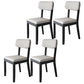 Modern Dining Side Chair Matte Finish Solid Wood and Leather Curved Open Back Chair Black White 4 Piece Set Clearhalo ' kitchen&dining_furn' 'Dining Chairs' 'Dining Tables & Seating' 'dining_chair' 'furn' 'furn_dining_chair' 'Furniture' 'furniture_dining_chair' 'Kitchen & Dining Furniture' 'kitchen' 4502667