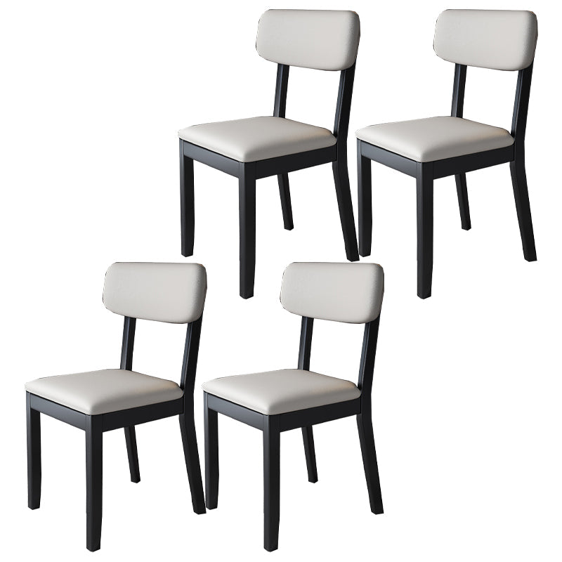 Modern Dining Side Chair Matte Finish Solid Wood and Leather Curved Open Back Chair Black White 4 Piece Set Clearhalo ' kitchen&dining_furn' 'Dining Chairs' 'Dining Tables & Seating' 'dining_chair' 'furn' 'furn_dining_chair' 'Furniture' 'furniture_dining_chair' 'Kitchen & Dining Furniture' 'kitchen' 4502667