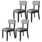 Modern Dining Side Chair Matte Finish Solid Wood and Leather Curved Open Back Chair Black-Gray 4 Piece Set Clearhalo ' kitchen&dining_furn' 'Dining Chairs' 'Dining Tables & Seating' 'dining_chair' 'furn' 'furn_dining_chair' 'Furniture' 'furniture_dining_chair' 'Kitchen & Dining Furniture' 'kitchen' 4502670