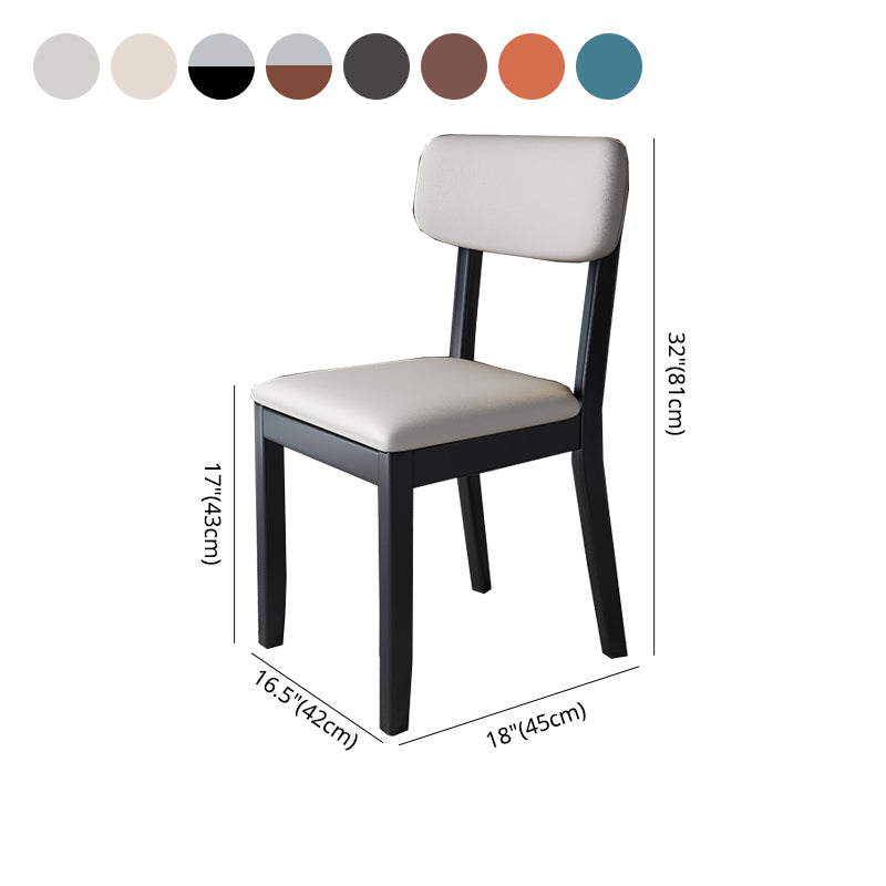Modern Dining Side Chair Matte Finish Solid Wood and Leather Curved Open Back Chair Clearhalo ' kitchen&dining_furn' 'Dining Chairs' 'Dining Tables & Seating' 'dining_chair' 'furn' 'furn_dining_chair' 'Furniture' 'furniture_dining_chair' 'Kitchen & Dining Furniture' 'kitchen' 4502671