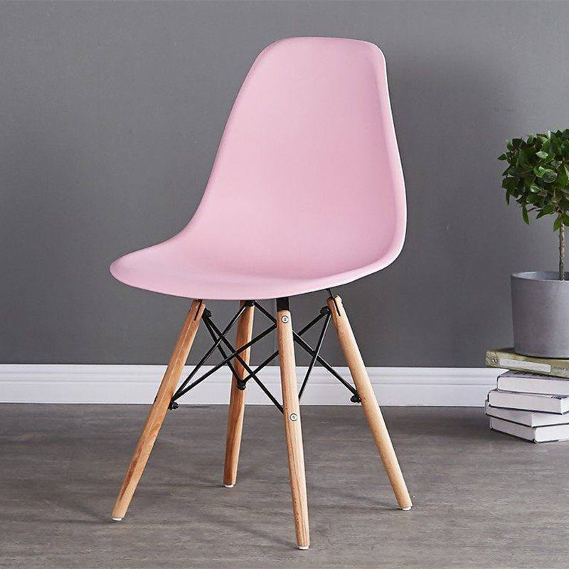 Wood Scandinavian Kitchen Dining Room Side Chair Solid Back Chair Pink 1 Piece Clearhalo ' kitchen&dining_furn' 'Dining Chairs' 'Dining Tables & Seating' 'dining_chair' 'Furniture' 'furniture_dining_chair' 'Kitchen & Dining Furniture' 'kitchen' 4502673