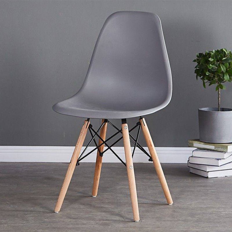 Wood Scandinavian Kitchen Dining Room Side Chair Solid Back Chair Grey 1 Piece Clearhalo ' kitchen&dining_furn' 'Dining Chairs' 'Dining Tables & Seating' 'dining_chair' 'Furniture' 'furniture_dining_chair' 'Kitchen & Dining Furniture' 'kitchen' 4502676
