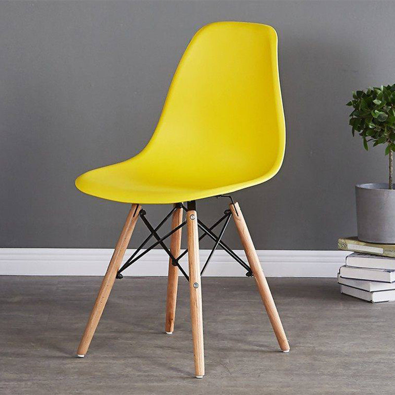 Wood Scandinavian Kitchen Dining Room Side Chair Solid Back Chair Yellow 1 Piece Clearhalo ' kitchen&dining_furn' 'Dining Chairs' 'Dining Tables & Seating' 'dining_chair' 'Furniture' 'furniture_dining_chair' 'Kitchen & Dining Furniture' 'kitchen' 4502688