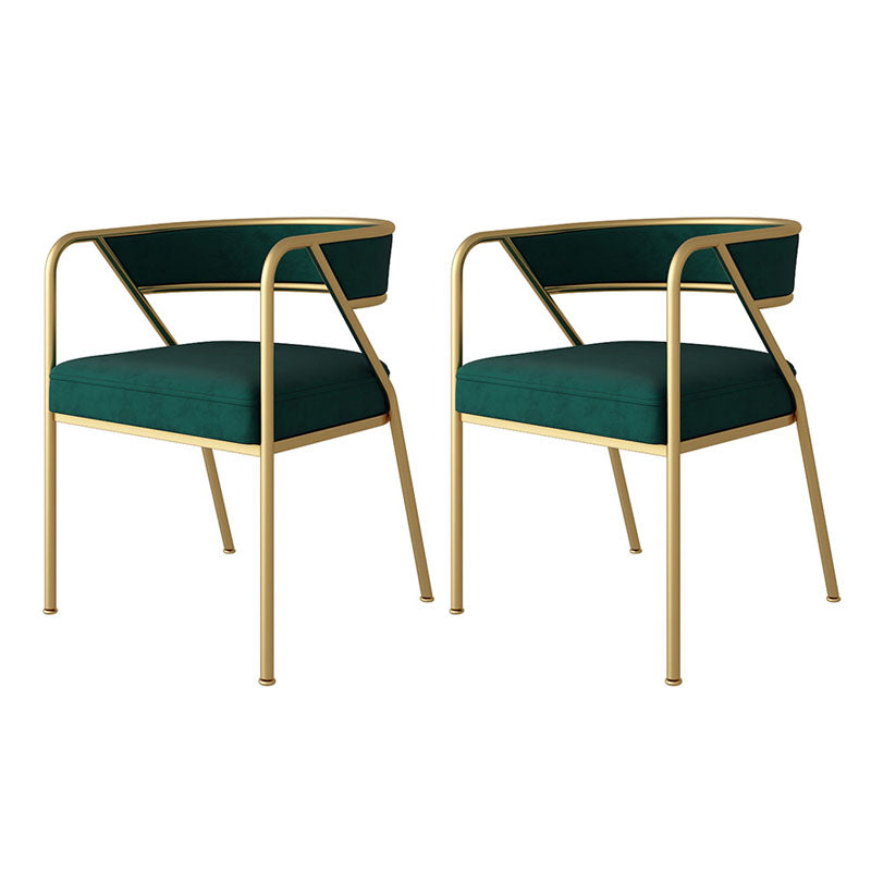 Glam Velvet Dining Room Chairs Metal Dining Side Arm Chair for Restaurant Use Blackish Green 2 Piece Set Clearhalo ' kitchen&dining_furn' 'Dining Chairs' 'Dining Tables & Seating' 'dining_chair' 'furn' 'furn_dining_chair' 'Furniture' 'furniture_dining_chair' 'Kitchen & Dining Furniture' 'kitchen' 4502697