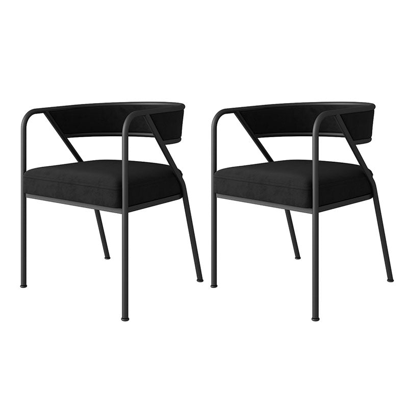 Glam Velvet Dining Room Chairs Metal Dining Side Arm Chair for Restaurant Use Black 2 Piece Set Clearhalo ' kitchen&dining_furn' 'Dining Chairs' 'Dining Tables & Seating' 'dining_chair' 'furn' 'furn_dining_chair' 'Furniture' 'furniture_dining_chair' 'Kitchen & Dining Furniture' 'kitchen' 4502702