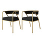 Glam Velvet Dining Room Chairs Metal Dining Side Arm Chair for Restaurant Use Black-Gold 2 Piece Set Clearhalo ' kitchen&dining_furn' 'Dining Chairs' 'Dining Tables & Seating' 'dining_chair' 'furn' 'furn_dining_chair' 'Furniture' 'furniture_dining_chair' 'Kitchen & Dining Furniture' 'kitchen' 4502708