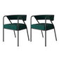 Glam Velvet Dining Room Chairs Metal Dining Side Arm Chair for Restaurant Use Green 2 Piece Set Clearhalo ' kitchen&dining_furn' 'Dining Chairs' 'Dining Tables & Seating' 'dining_chair' 'furn' 'furn_dining_chair' 'Furniture' 'furniture_dining_chair' 'Kitchen & Dining Furniture' 'kitchen' 4502710
