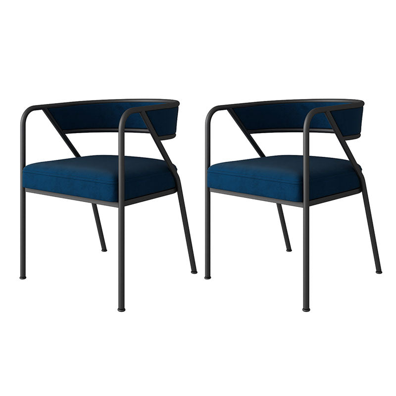 Glam Velvet Dining Room Chairs Metal Dining Side Arm Chair for Restaurant Use Blue-Black 2 Piece Set Clearhalo ' kitchen&dining_furn' 'Dining Chairs' 'Dining Tables & Seating' 'dining_chair' 'furn' 'furn_dining_chair' 'Furniture' 'furniture_dining_chair' 'Kitchen & Dining Furniture' 'kitchen' 4502711