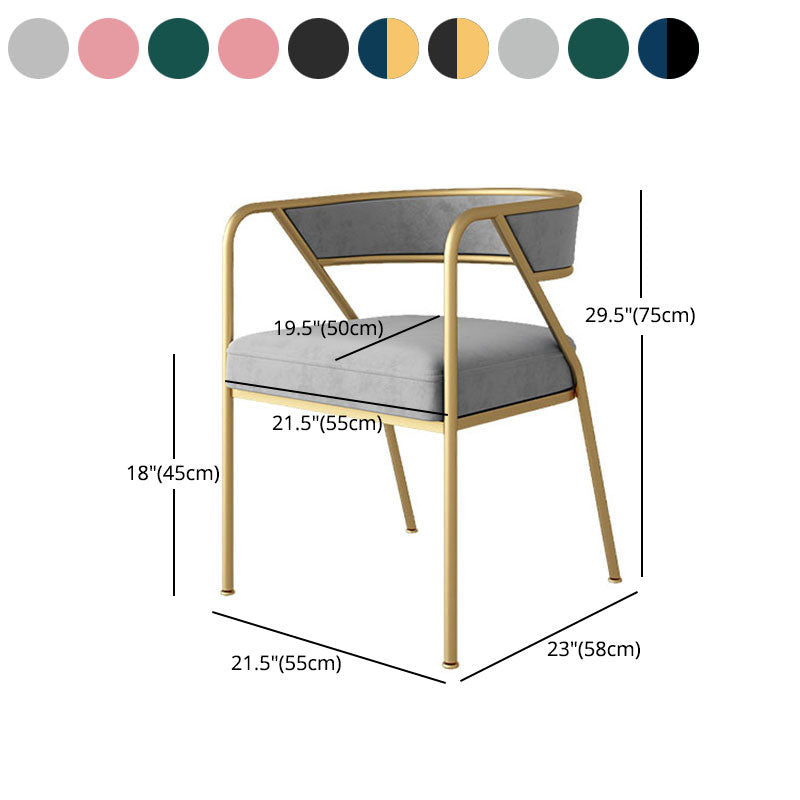 Glam Velvet Dining Room Chairs Metal Dining Side Arm Chair for Restaurant Use Clearhalo ' kitchen&dining_furn' 'Dining Chairs' 'Dining Tables & Seating' 'dining_chair' 'furn' 'furn_dining_chair' 'Furniture' 'furniture_dining_chair' 'Kitchen & Dining Furniture' 'kitchen' 4502713
